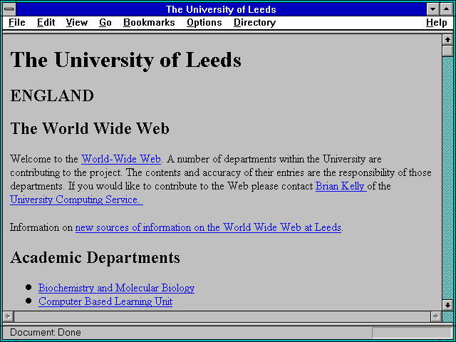 Screenshot of The University of Leeds