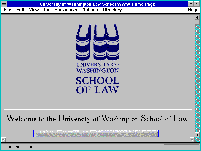 Screenshot of University of Washington Law School WWW Home Page