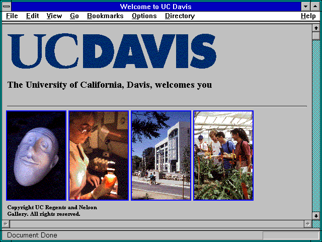 Screenshot of University of California, Davis
