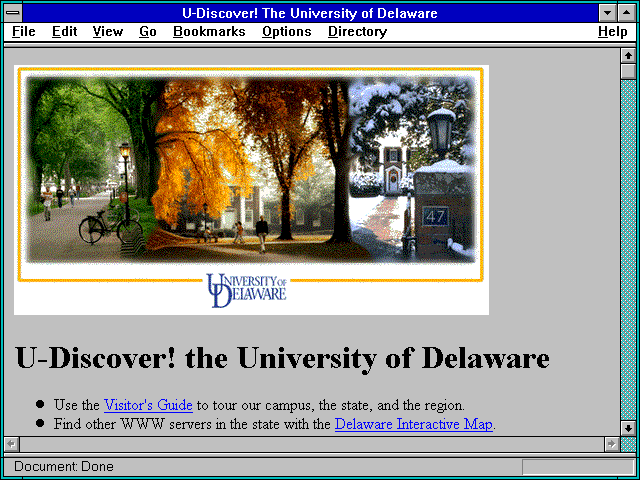 Screenshot of U-Discover! The University of Delaware