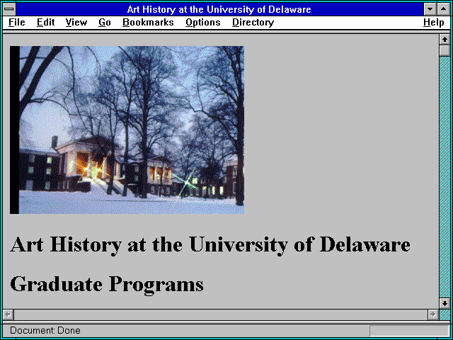 Screenshot of Art History at the University of Delaware