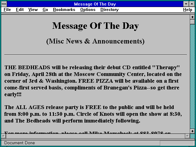 Screenshot of Message Of The Day