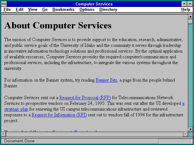 Screenshot of Computer Services