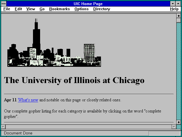 Screenshot of University of Illinois, Chicago