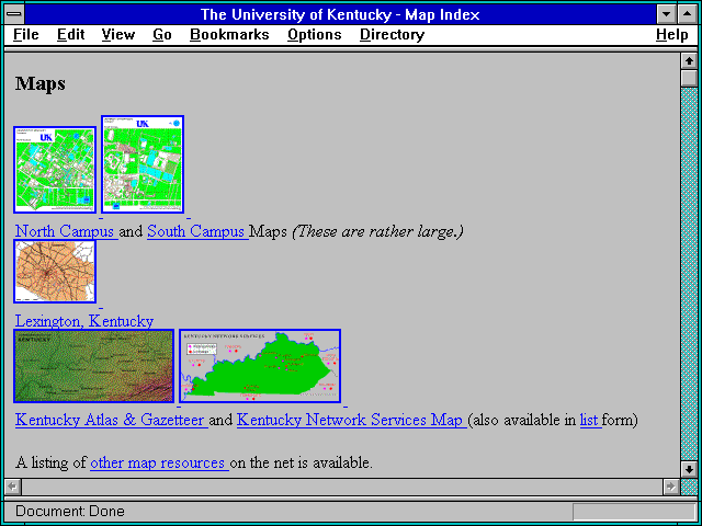 Screenshot of The University of Kentucky - Map Index