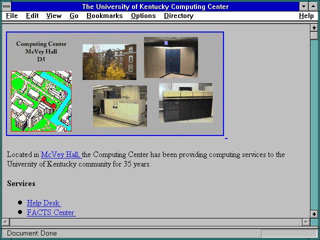 Screenshot of The University of Kentucky Computing Center
