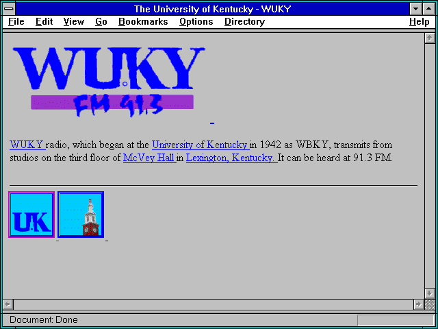Screenshot of WUKY - 91.3 FM - Louisville, KY. (University of Kentuky)