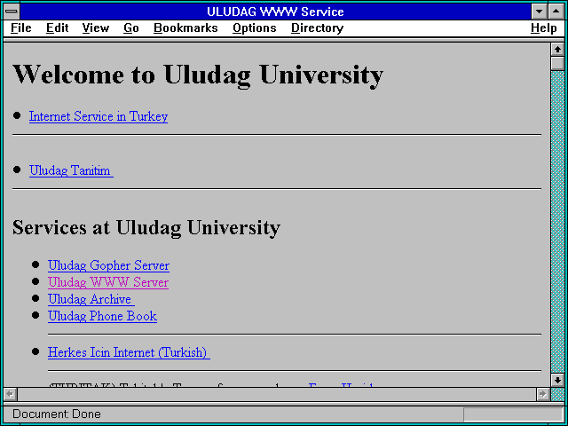 Screenshot of ULUDAG WWW Service