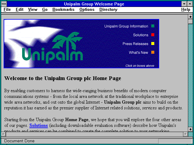 Screenshot of Unipalm Group plc.