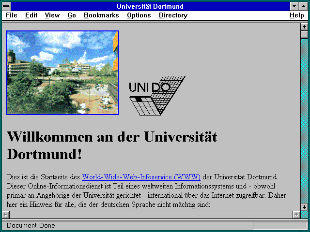 Screenshot of Universitat Dortmund