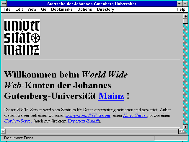 Screenshot of Johannes Gutenberg Universität, Mainz