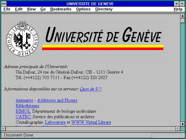 Screenshot of UNIVERSITE DE GENEVE
