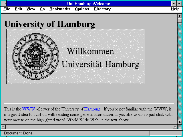Screenshot of University of Hamburg