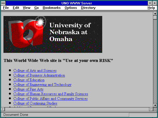 Screenshot of University of Nebraska-Omaha