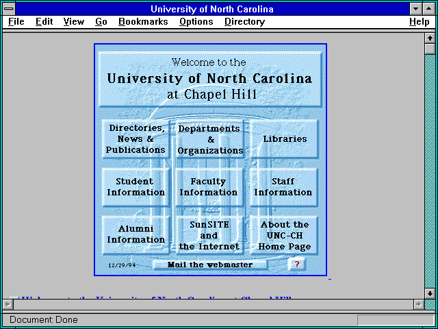 Screenshot of University of North Carolina at Chapel Hill