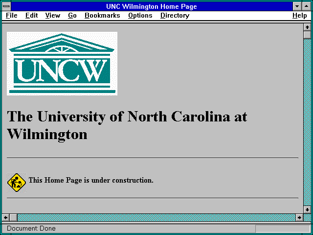 Screenshot of UNC Wilmington Home Page