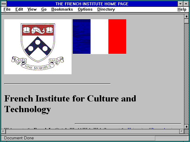 Screenshot of THE FRENCH INSTITUTE HOME PAGE