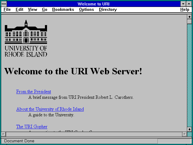 Screenshot of University of Rhode Island