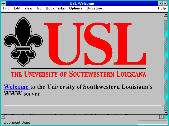 Screenshot of University of Southwestern Louisiana