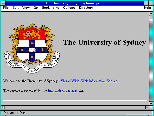 Screenshot of The University of Sydney home page