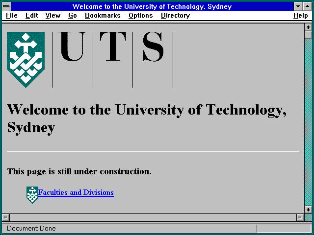 Screenshot of Welcome to the University of Technology Sydney