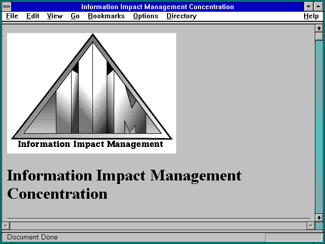 Screenshot of Information Impact Management Concentration