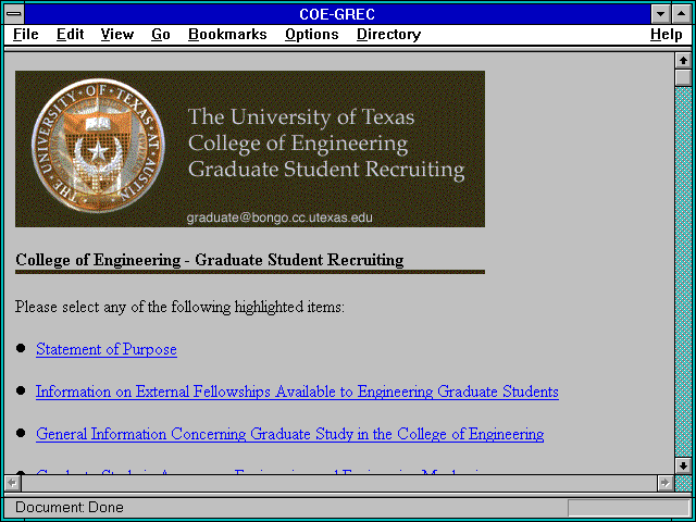 Screenshot of COE-GREC