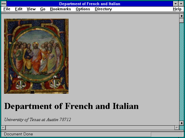 Screenshot of French and Italian Resources on the Web