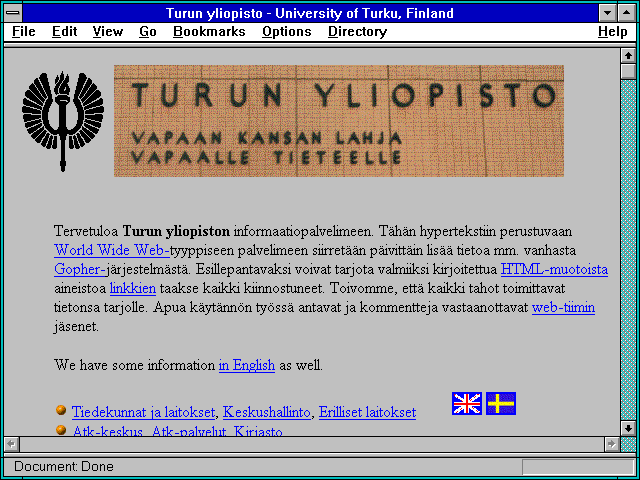 Screenshot of Turun yliopisto - University of Turku Finland