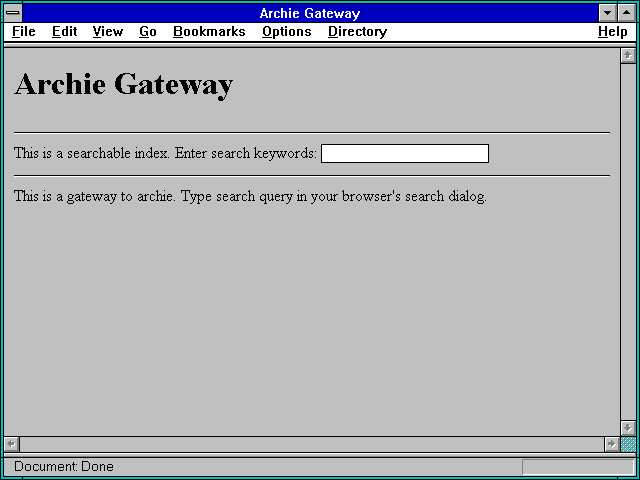 Screenshot of Archie Gateway