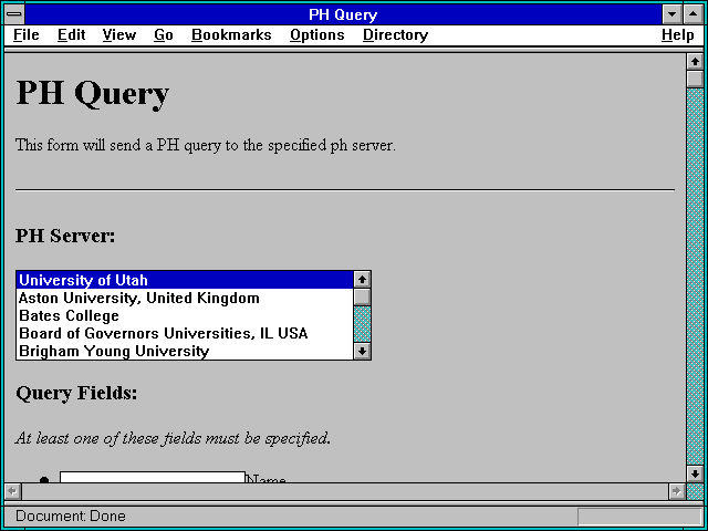 Screenshot of PH Query