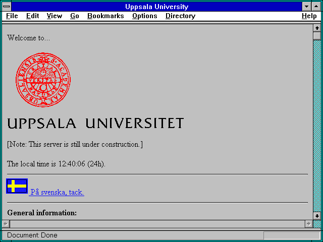Screenshot of Uppsala University