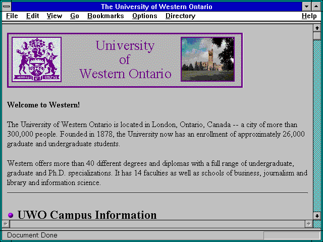 Screenshot of The University of Western Ontario