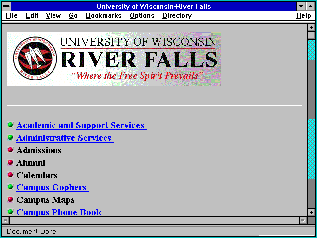 Screenshot of University of Wisconsin-River Falls