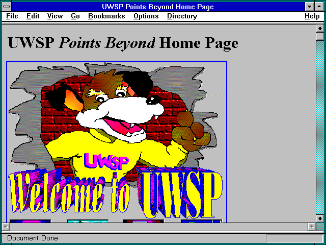 Screenshot of UWSP Points Beyond Home Page