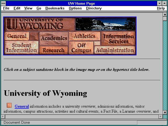 Screenshot of University of Wyoming