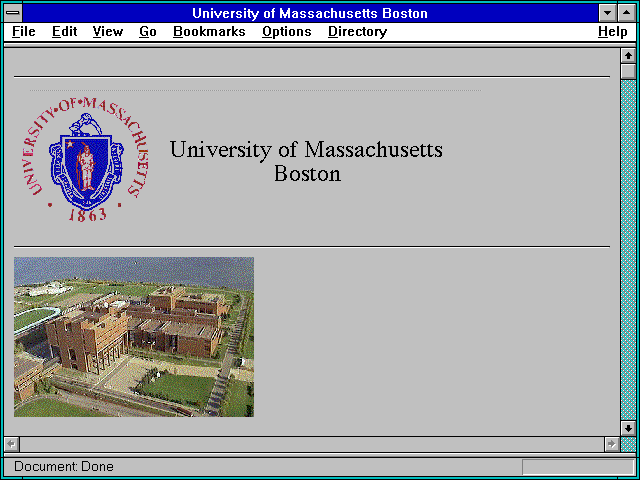 Screenshot of University of Massachusetts Boston
