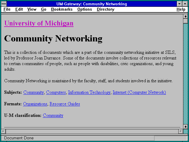 Screenshot of UM-Gateway: Community Networking