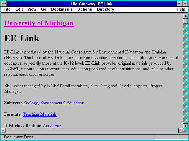Screenshot of UM-Gateway: EE-Link