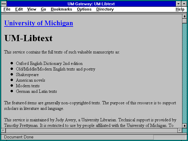 Screenshot of UM-Gateway: UM-Libtext