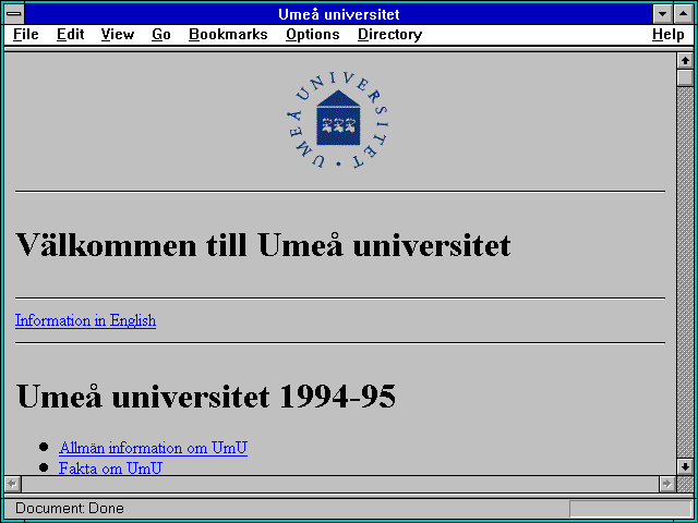 Screenshot of Umea universitet
