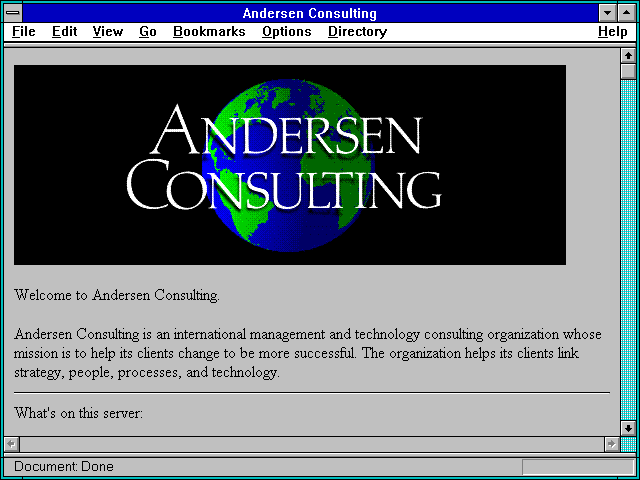Screenshot of Andersen Consulting