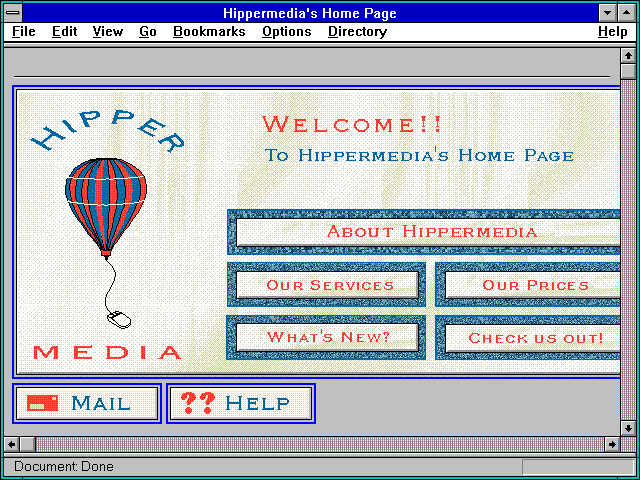 Screenshot of Hippermedia's Home Page