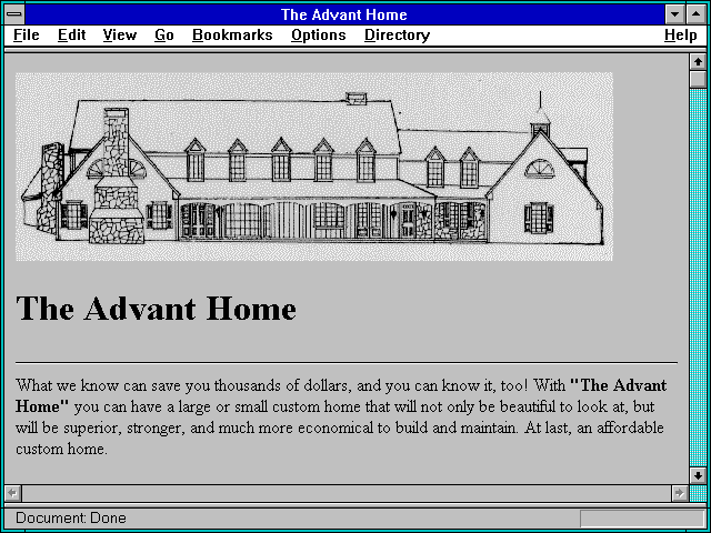 Screenshot of The Advant Home