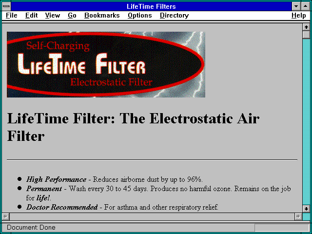 Screenshot of LifeTime Filters