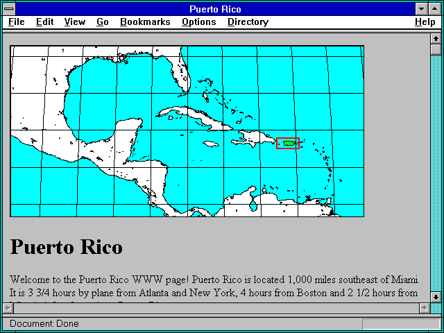 Screenshot of Puerto Rico Map, Facts, and Links