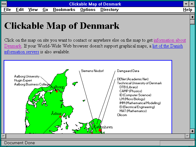Screenshot of Clickable Map of Denmark