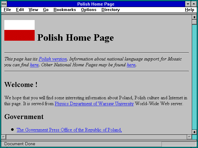 Screenshot of Polish Home Page