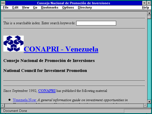Screenshot of Consejo Nacional de Promocion de Inversiones