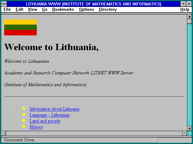 Screenshot of LITHUANIA WWW (INSTITUTE OF MATHEMATICS AND INFORMATICS)
